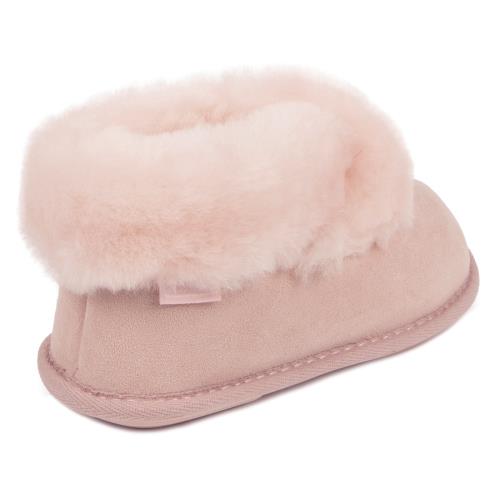 Childrens Classic Sheepskin Slippers Baby Pink Extra Image 2